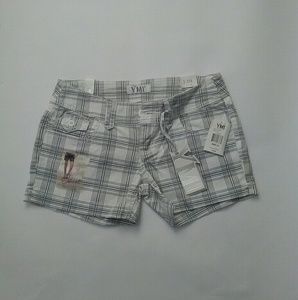 NWT YMI Gray And White Plaid Shorts Size 3